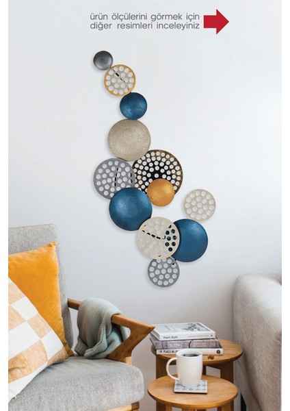 Doreart Bronte Metal Duvar Tablosu, Ev Ofis Duvar Panosu (Mavi-2)