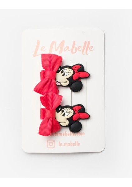 Kırmızı Fiyonk Detaylı Mickey Figürlü Kız Çocuk Toka Set fiyatları