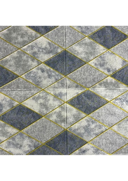 70X70CM 1 Adet Yapışkanlı 3D Modern Baklava Gold Desenli Salon Mutfak Duvar Kağıdı Paneli NW157