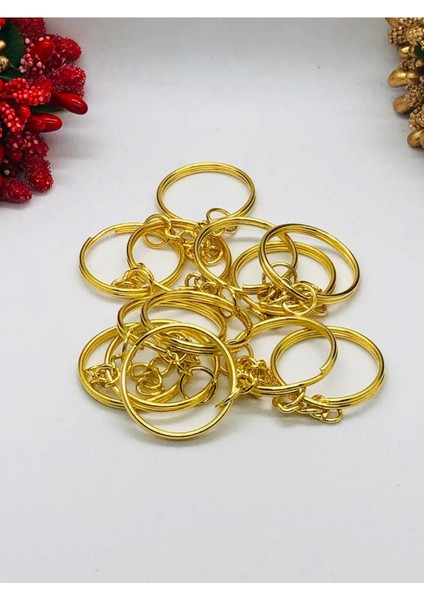 Gold Anahtarlık 🔑 Aparatı 25 mm Zincirli Anahtarlık Aparatı Paslanmaz Dayanıklı Nikel Kaplama fiyatları