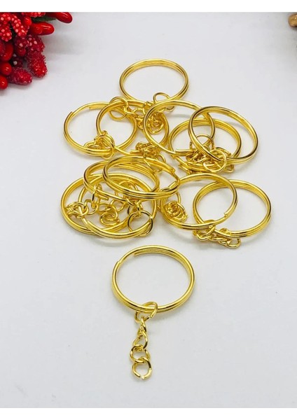 Gold Anahtarlık 🔑 Aparatı 25 mm Zincirli Anahtarlık Aparatı Paslanmaz Dayanıklı Nikel Kaplama modelleri