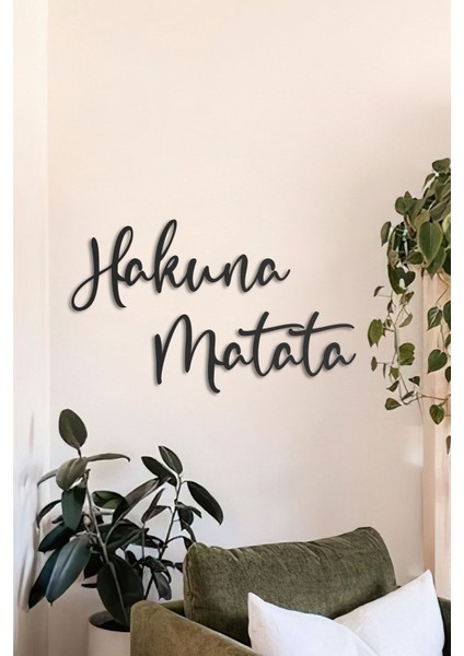 Hakuna Matata Metal Duvar Yazısı - Siyah fiyatları