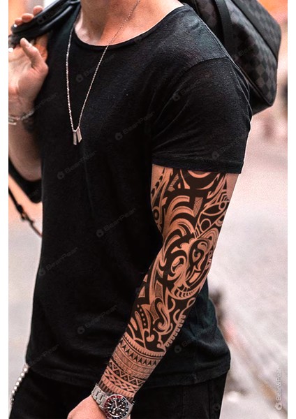 Tribal Kol Dövmesi Kol Kaplama Geçici Dövme Tattoo