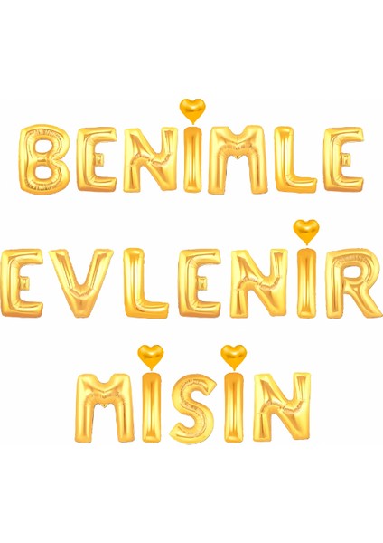Benimle Evlenir Misin Folyo Balon Set