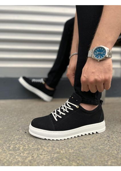 JY152 Cool Bağcıklı Süet Erkek Günlük Spor Klasik Ayakkabı Sbt - Siyah