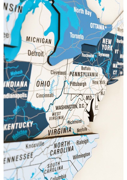 Renkli Tasarım 3D Ahşap Dünya Haritası - Ahşap Dünya Haritası indirimleri