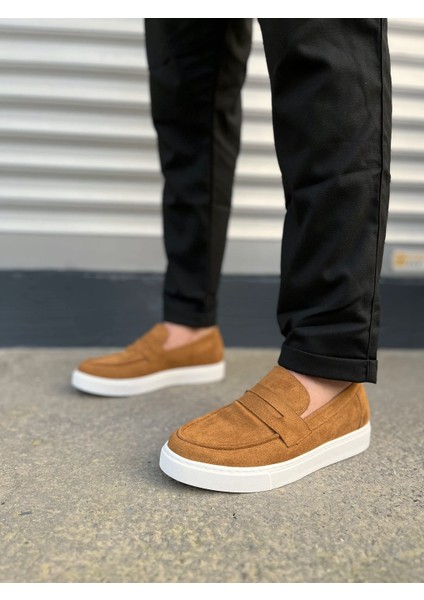 JY180 Estilo x Bağcıksız Süet Erkek Günlük Spor Klasik Ayakkabı Sbt - Taba