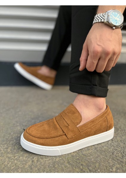 JY180 Estilo x Bağcıksız Süet Erkek Günlük Spor Klasik Ayakkabı Sbt - Taba