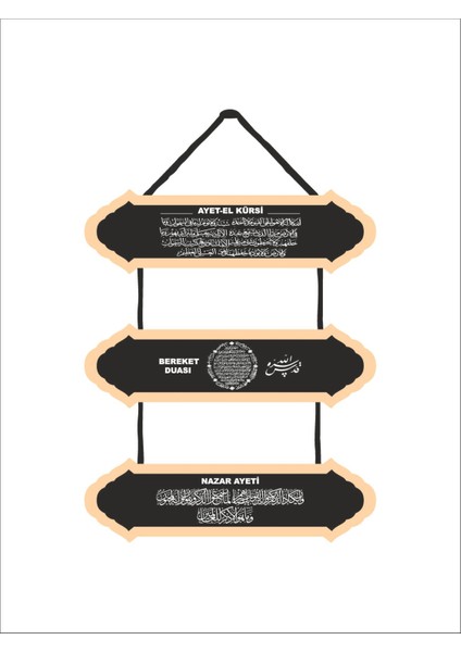 Nazar Ayeti, Bereket Duası, Ayet'el Kürsi Tasarımlı Dekoratif Ahşap Duvar Süsü