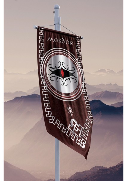 Yüzüklerin Efendisi Güç Yüzükleri Mordor Krallığı Flama Bayrak 50X100