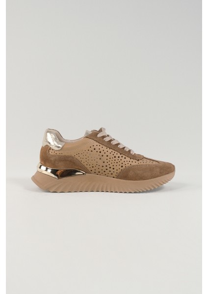 Caterina Kahverengi Deri Kadın Sneakers, Günlük Ayakkabı, Spor Ayakkabı 25070