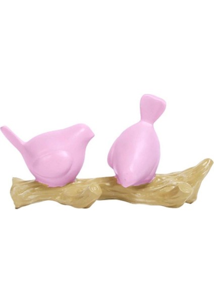 Pembe Kuş Figürlü Duvar Askılık