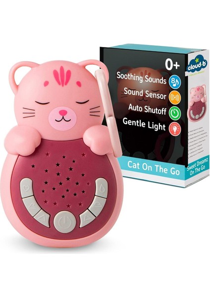 Sweet Dreamz Cat, 8 Sesli Bebek Ses Makinesi, Gece Lambası ve Akıllı Sensörlü
