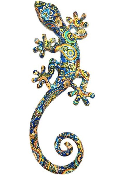 Gecko 3 Boyutlu Dekoratif Reçine Salon Balkon Dış Duvar Süsü Hediye Uğur Getirsin