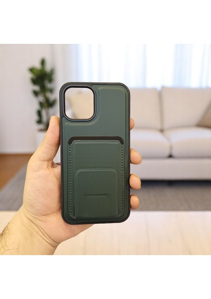 Apple iPhone 12 Pro Max Uyumlu Kartlıklı Stand Özellikli Snx Pu Deri Kılıf