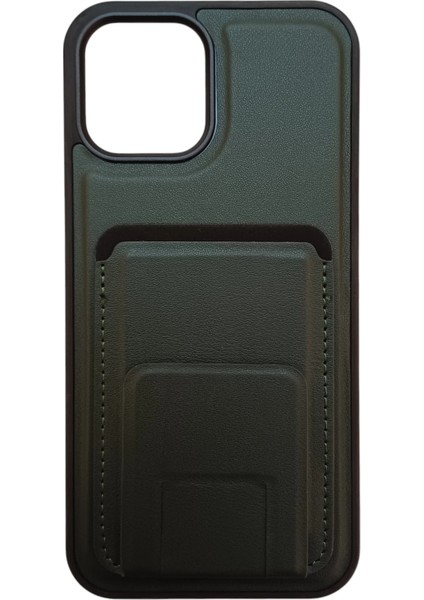 Apple iPhone 12 Pro Max Uyumlu Kartlıklı Stand Özellikli Snx Pu Deri Kılıf