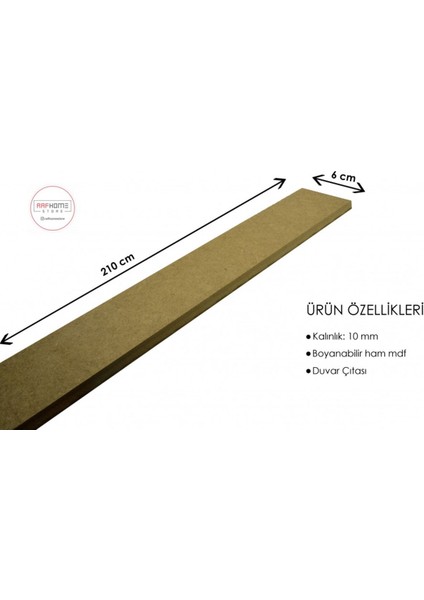 Duvar Çita Çalişmasi 10 mm (Kalinlik) 6 cm (En) x 210 cm (Boy) Ham Mdf ( 5 Boy ) fiyatları