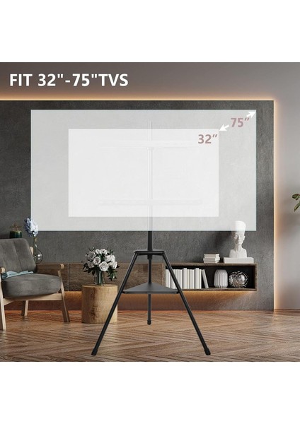 Modern Tripod Tv Standı 32-75 Inç Ekranlar Için Minimalist Ayaklı Tv Standı modelleri