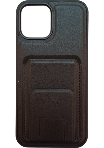 Apple iPhone 12 Pro Max Uyumlu Kartlıklı Stand Özellikli Snx Pu Deri Kılıf