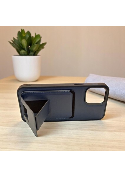Apple iPhone 12 Pro Max Uyumlu Kartlıklı Stand Özellikli Snx Pu Deri Kılıf
