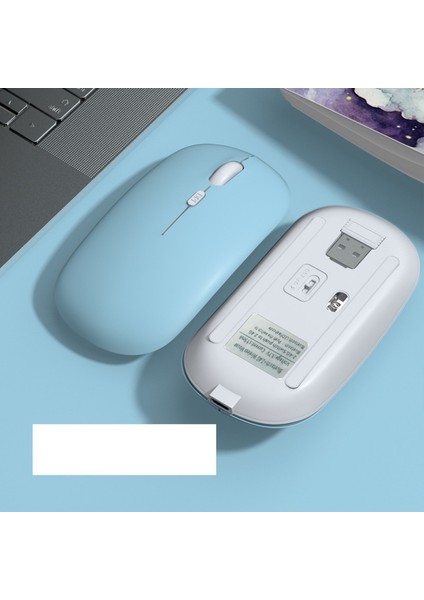 Apple Macbook Laptop Ipad Uyumlu Şarj Edilebilir Bluetooth + 2.4ghz Wifi Kablosuz Sessiz Mause Fare