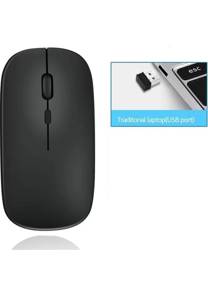 Apple Macbook Laptop Ipad Uyumlu Şarj Edilebilir Bluetooth + 2.4ghz Wifi Kablosuz Sessiz Mause Fare fırsatları