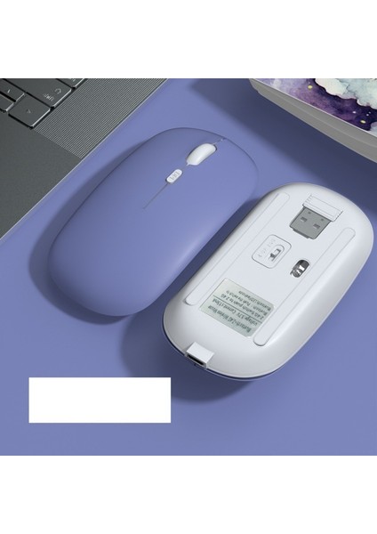 Apple Macbook Laptop Ipad Uyumlu Şarj Edilebilir Bluetooth + 2.4ghz Wifi Kablosuz Sessiz Mause Fare