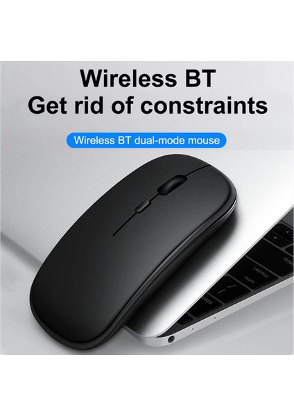 Apple Macbook Laptop Ipad Uyumlu Şarj Edilebilir Bluetooth + 2.4ghz Wifi Kablosuz Sessiz Mause Fare fiyatları