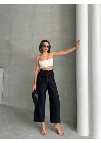Kadın Kuşak Detaylı Siyah Pantolon modelleri