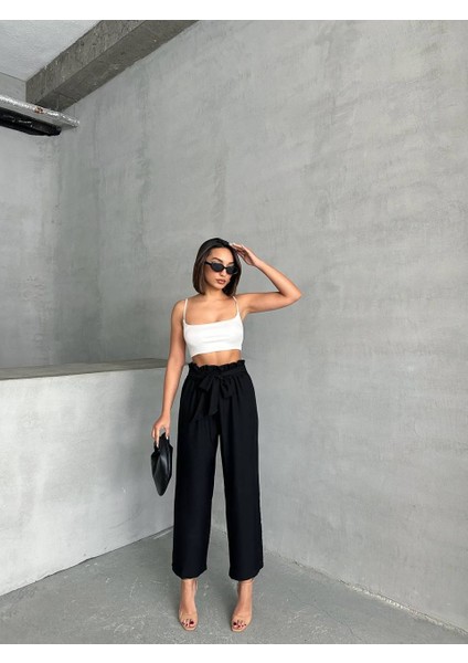 Kadın Kuşak Detaylı Siyah Pantolon fırsatları