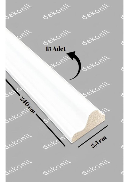 Destan Boyanabilir Poliüretan Duvar Çıtası 2,5cm ( 15 Adet-36 Metre )