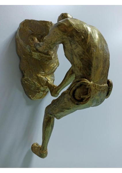 Dağa Tırmanan Adam Temalı Modern Duvar Dekoru Biblo Süs Dağcı Adam Biblo