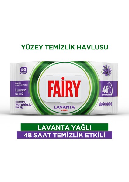 Çok Amaçlı Yüzey Temizlik Havlusu 100 Yaprak | Lavanta Yağlı | Beyaz Sirke & Karbonat