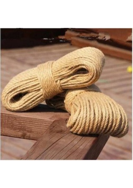 6mm Jüt Halat Kendir Urgan Halat Ip 10 Metre Dekoratif Halat