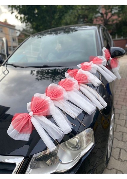 12 Adet Kırmızı Düğün Arabası Süsü Gelin Arabası Konvoy Süsü