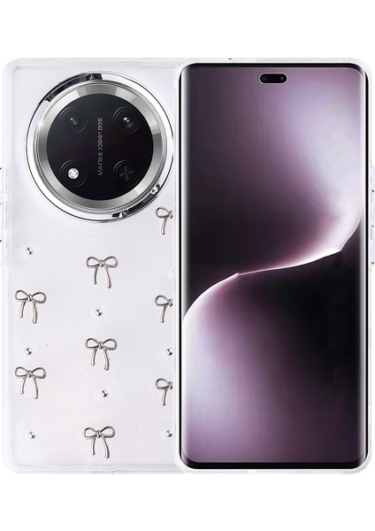 Xiaomi Poco X7 Pro Kılıf Köşeleri Airbag Fiyonk Tasarım Simli Şeffaf Ince Silikon Kapak