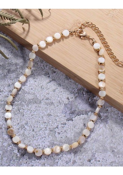 &pearl&Sedef Taşı ve Hematit Taşı El Yapımı Kolye Bereket guc ve cesaret taşı