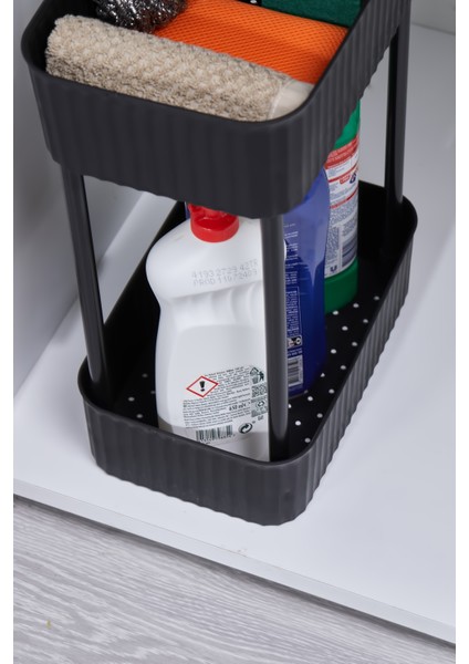 Easy 2 Katlı Çok Amaçlı Raf Mutfak ve Banyo Organizer Düzenleyici (Tekerleksiz)