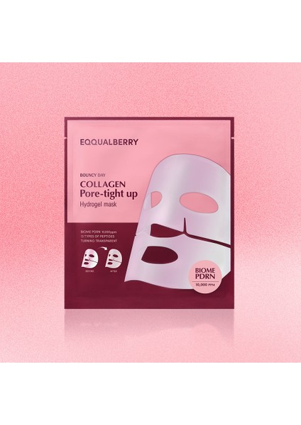 Eqqualberry - Collagen Pore-Tight Up Hydrogel Mask (1 Adet) - Vegan Pdrn + Kolajen Hydrojel Maske