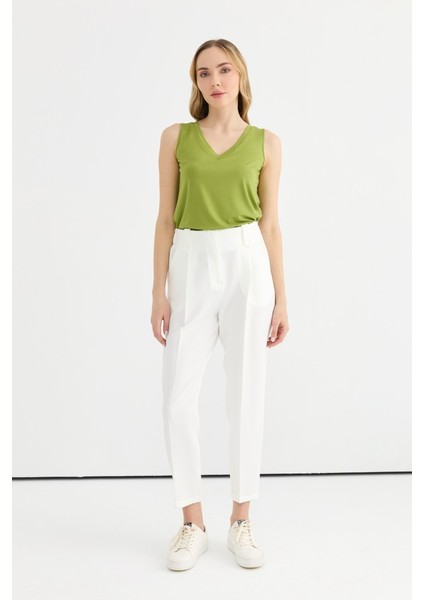 Arkası Lastikli Duble Paça Pantolon