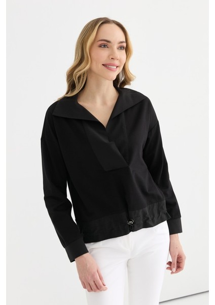 Etek Ucu Lastikli Koton Kombinli Bluz indirimleri