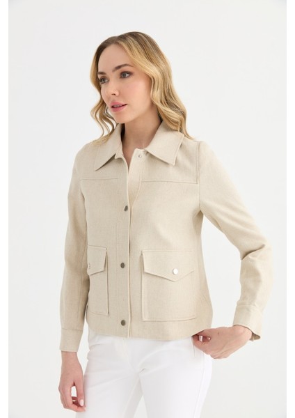 Dıştan Cep Çıtçıtlı Kendinden Simli Ceket modelleri