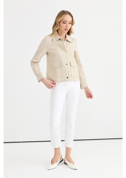 Dıştan Cep Çıtçıtlı Kendinden Simli Ceket indirimleri