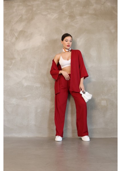 Kadın Bürümcük Kumaş Ikili Pantalon Tunik Takım modelleri