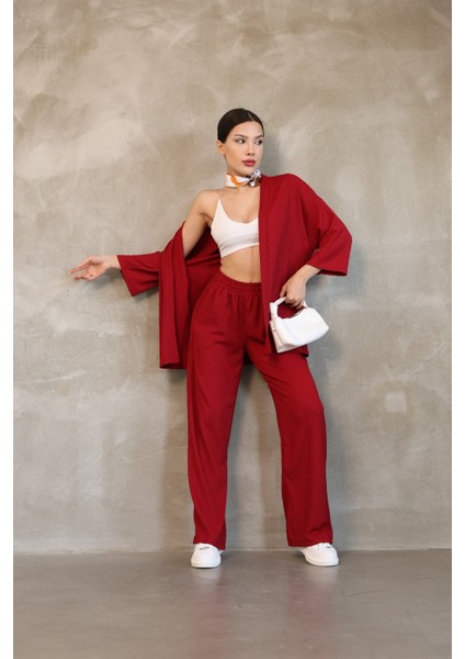 Kadın Bürümcük Kumaş Ikili Pantalon Tunik Takım fırsatları