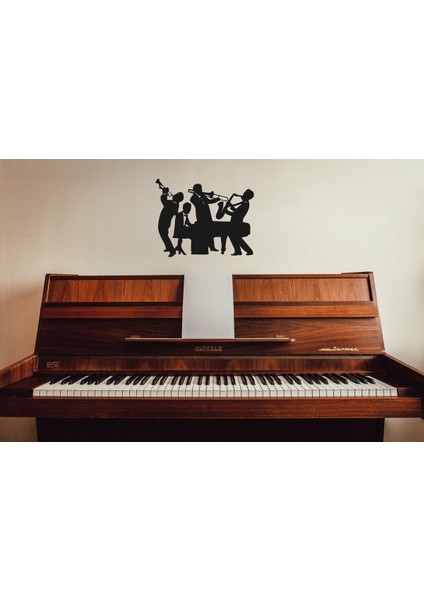 Jazz Müzisyenler Ahşap Mdf Duvar Dekorasyonu Tablo 40 x 35 cm fiyatları