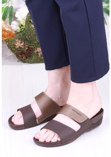 Venedik-15 Kahve Çırt Detaylı Ortapedik Kadın Terlik fiyatları