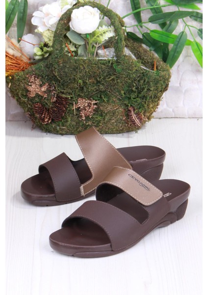 Venedik-15 Kahve Çırt Detaylı Ortapedik Kadın Terlik fırsatları