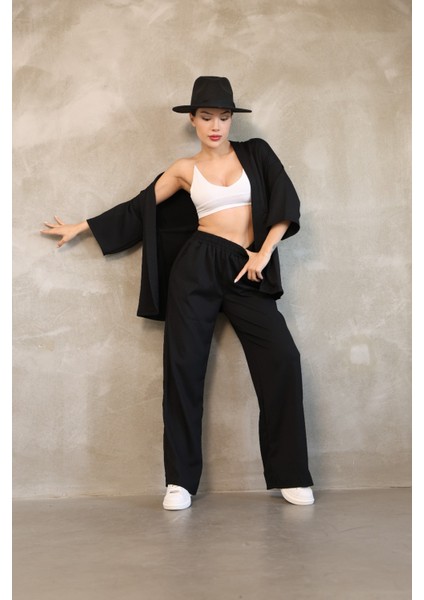 Kadın Bürümcük Kumaş Ikili Pantalon Tunik Takım modelleri