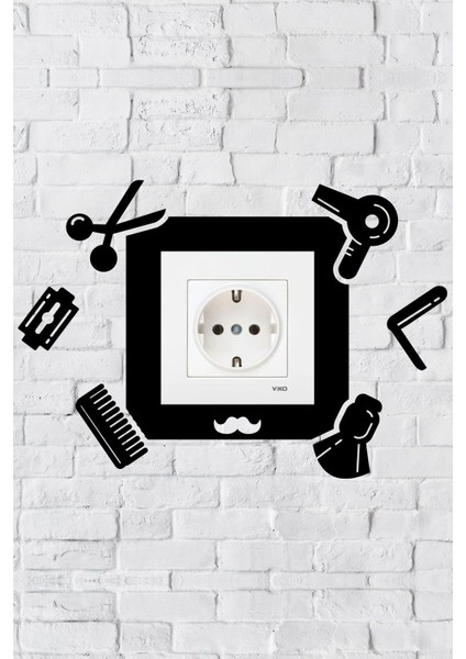 Berber Temalı Dekoratif Priz Çerçevesi (Iç Ölçü 8,4x8,4 Cm) Dekoratif Priz - Anahtar Çerçevesi